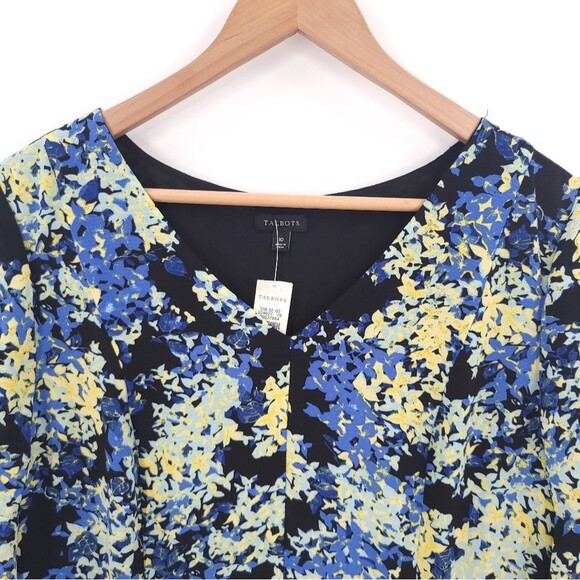 Talbots Chiffon Floral Dress Ruffle Sleeve A-Line Easter Party Womens 10 NWT - Picture 7 of 16